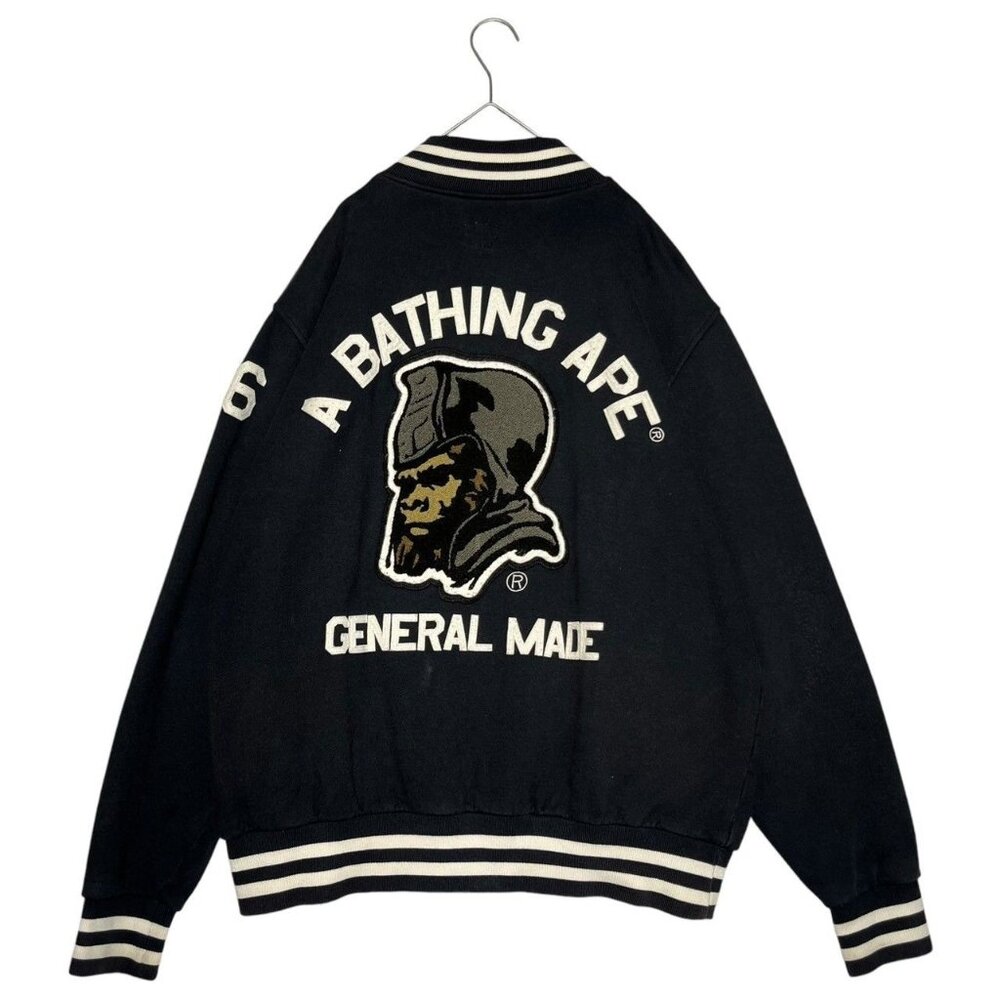 Vintage Bape Early 2000's Y2K General Made Baseball Sweat Varsity Jacket Small